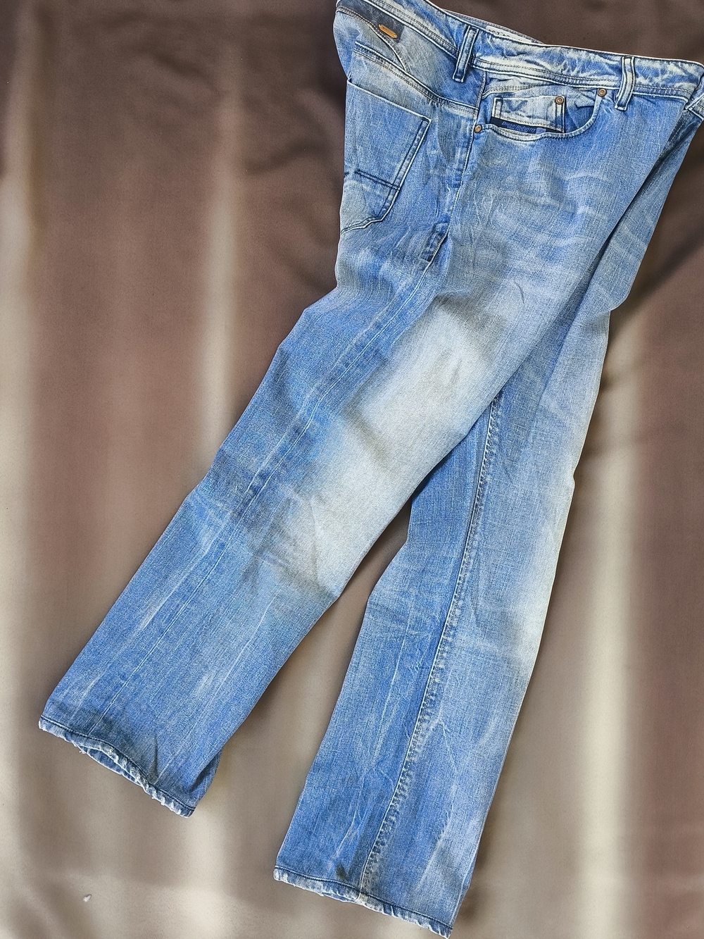 Diesel Reyhan Men's Light Blue Fly 008C3 Strech Bootcut Jeans Size 34*31, Faded